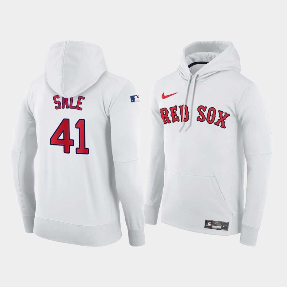 Men Boston Red Sox 41 Sale white home hoodie 2021 MLB Nike Jerseys